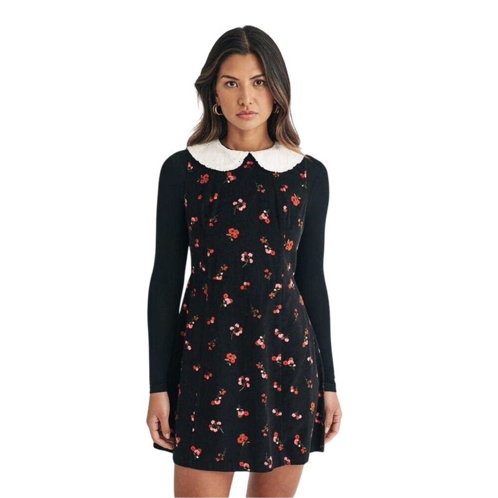 Nobody's Child Womens/Ladies Flower A-line Mini Dress / Black